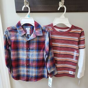 NWT Carters Oshkosh Longsleeve Shirts - Size 5